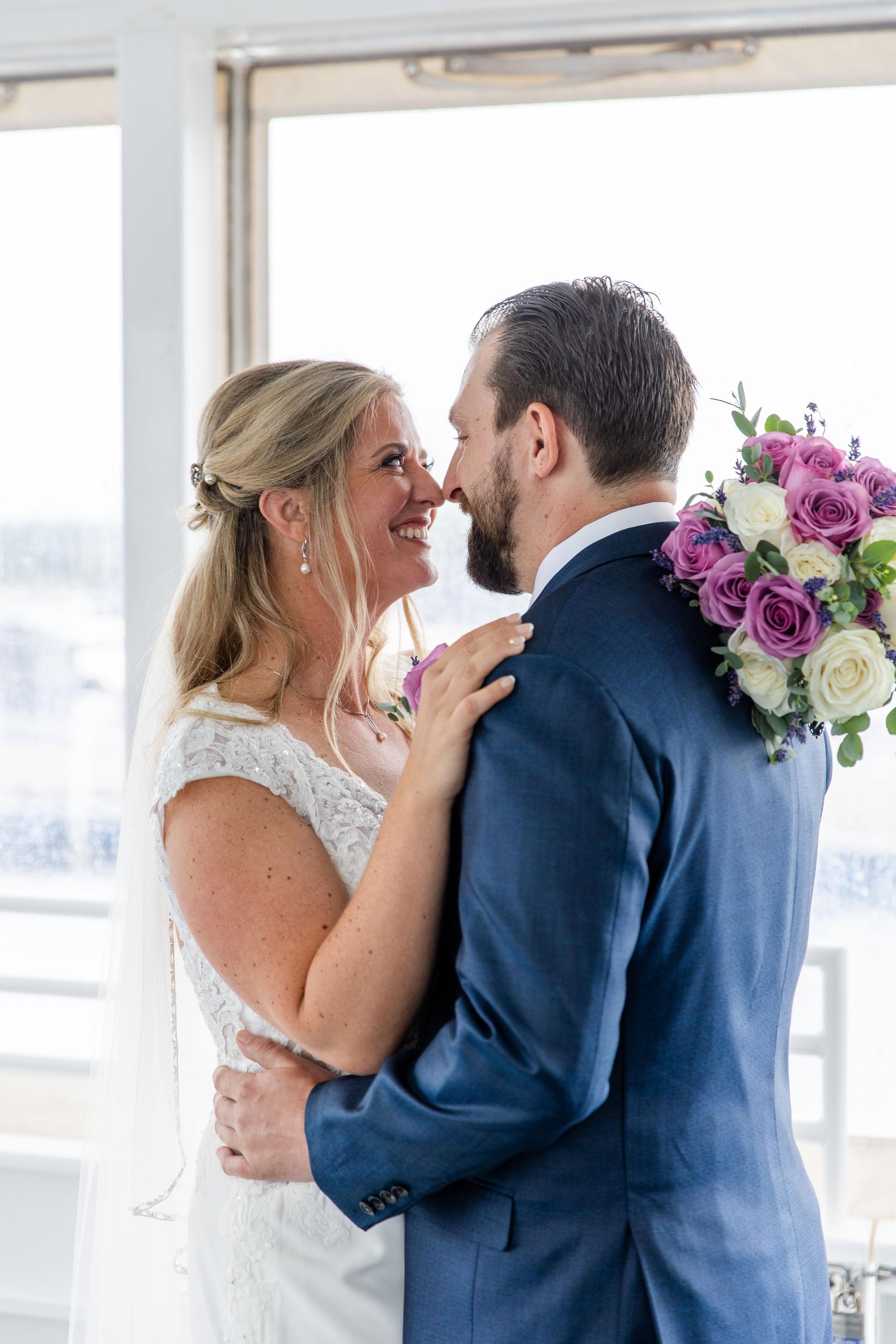 Embracing the Rain with Danielle and Matt: An Infinity & Ovation Yacht Wedding